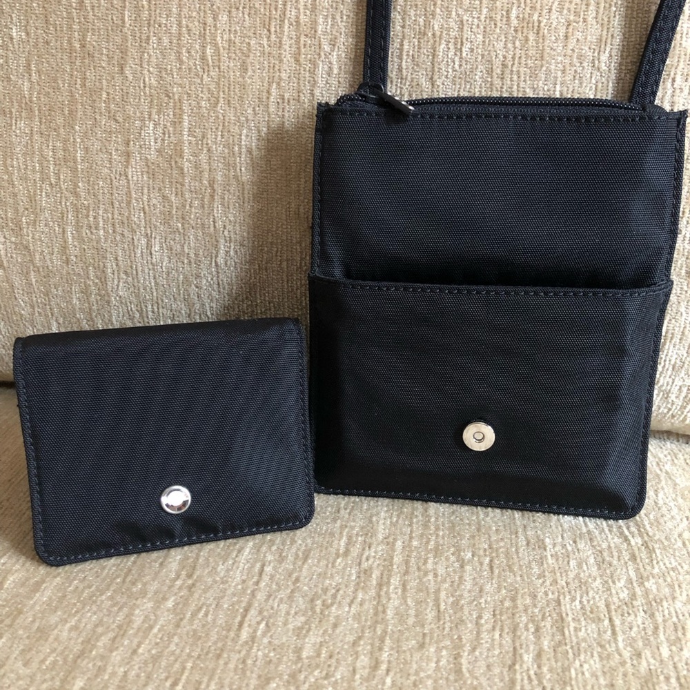 Black Crossbody Bag and Wallet Set